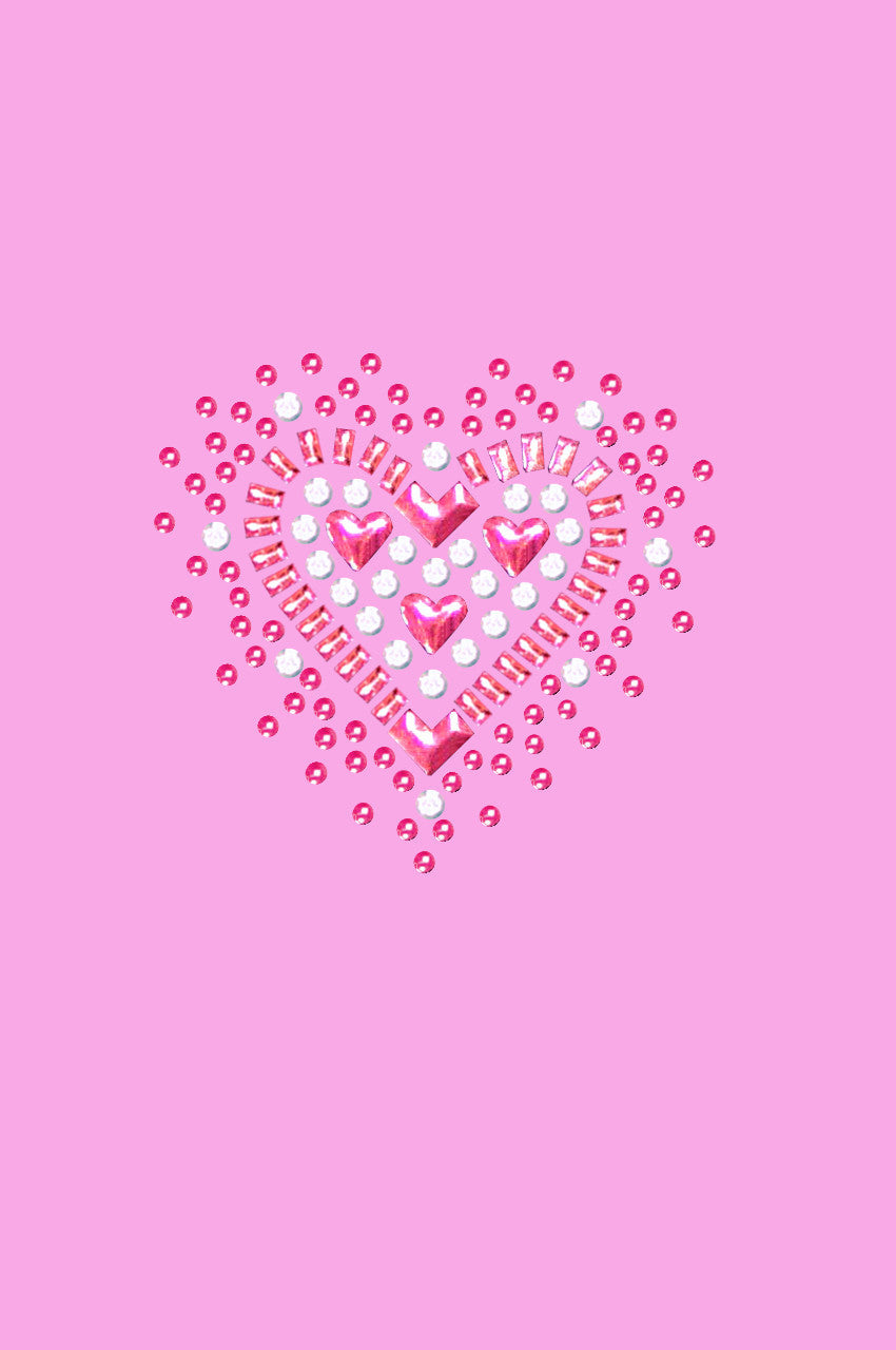 Pink Austrian crystal Heart - Womens T-shirt