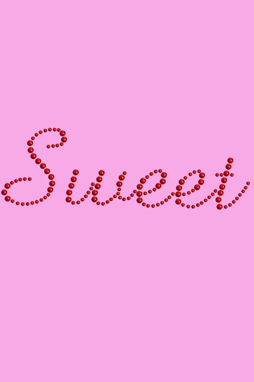 Sweet (Red Rhinestuds) - Womens T-shirt