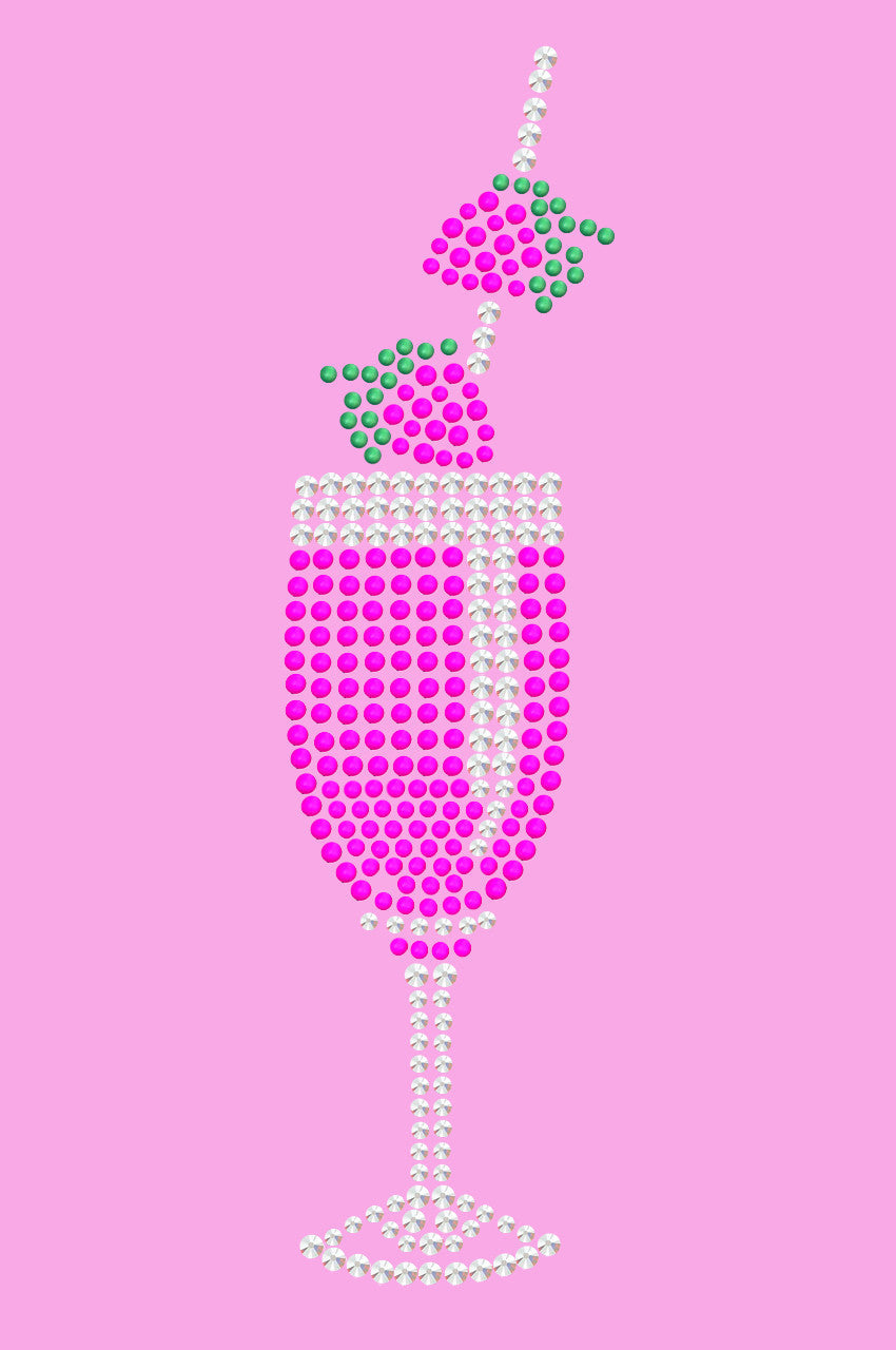 Strawberry Daiquiri - Austrian crystal Rhinestones - Womens T-shirt