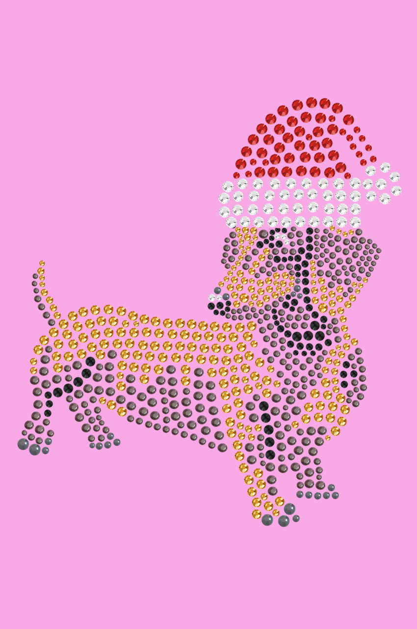 Dachshund 2 with Santa Hat - Womens T-shirt
