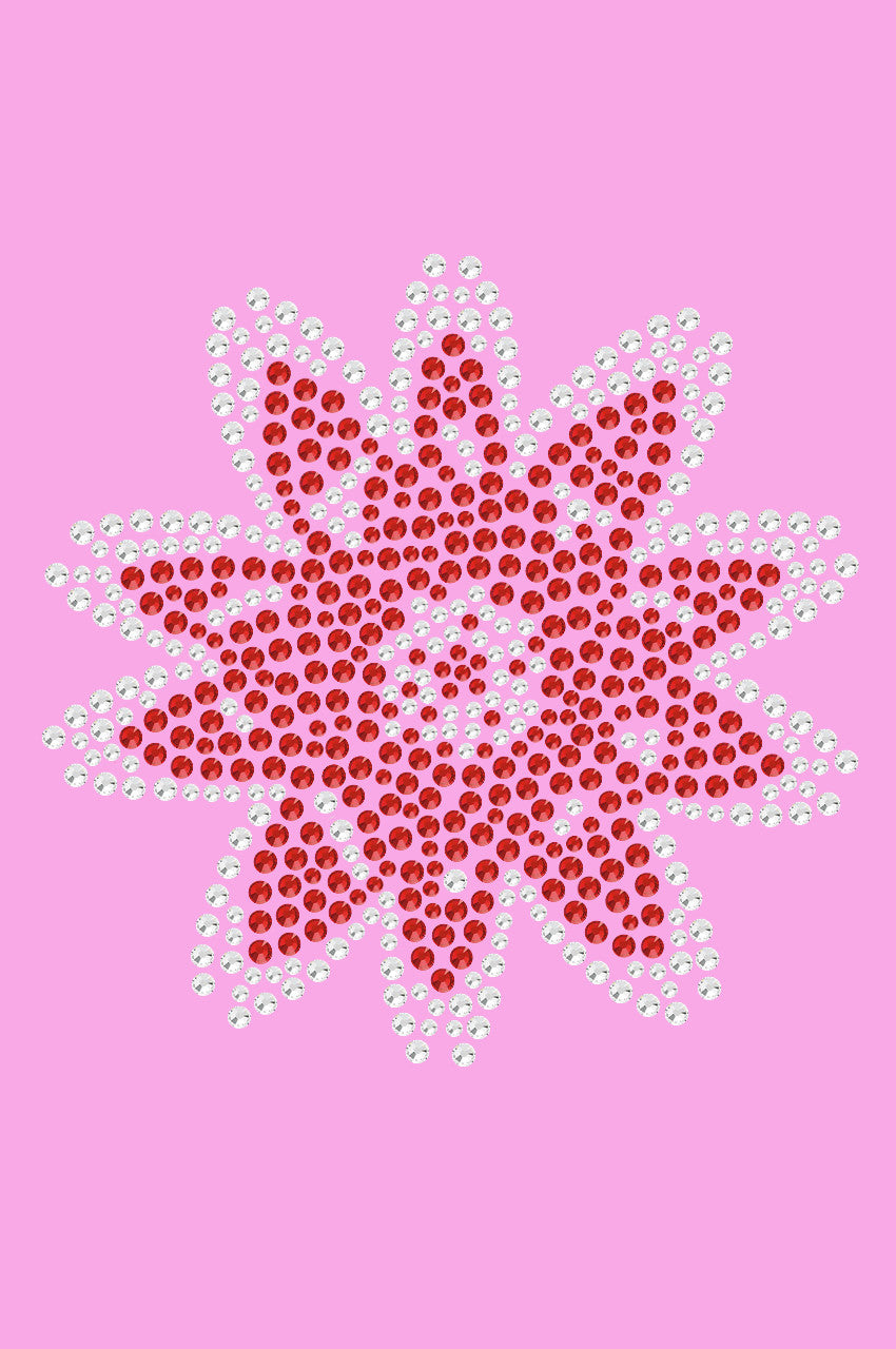 Red Rhinestone Flower - Womens T-shirt