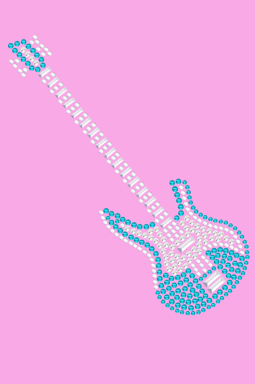 Guitar (Blue Austrian crystal) - Womens T-shirt