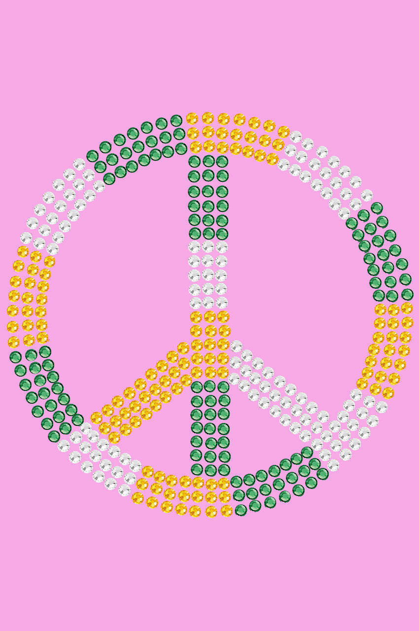 Peace Sign (Green, Gold, & Clear)- Womens T-shirt