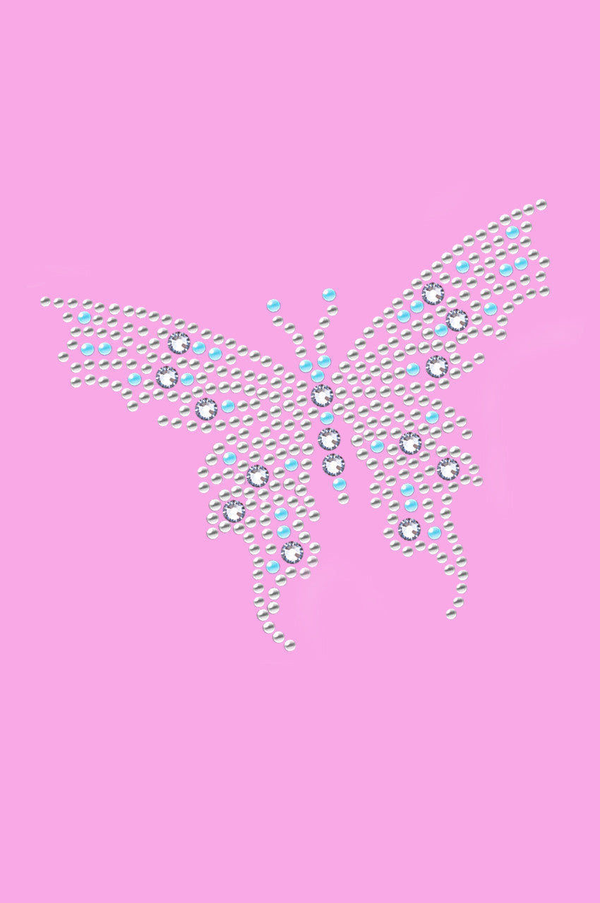 Blue Austrian crystal Butterfly - Womens T-shirt