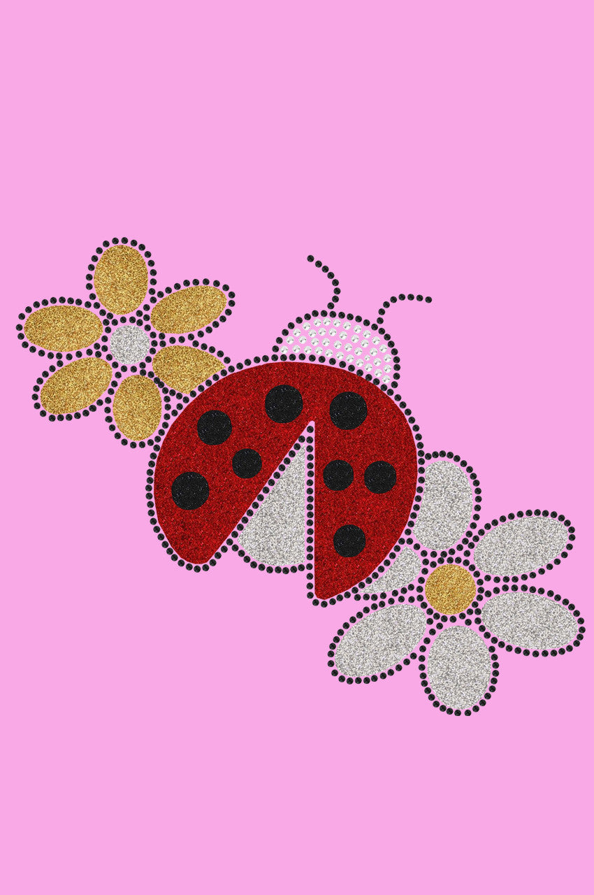 Glitter Ladybug & Daisies - Womens T-shirt