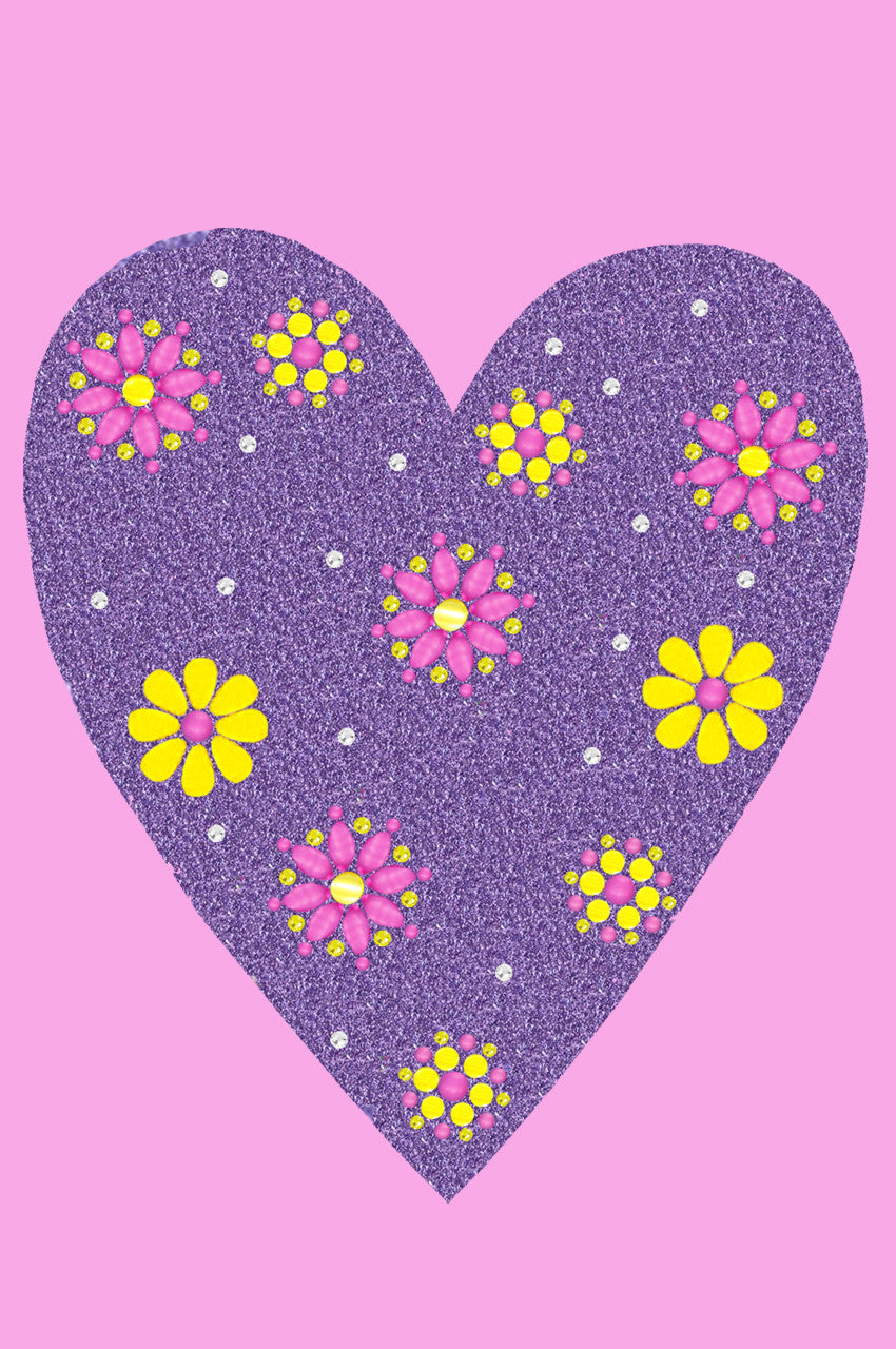 Purple Glitter Heart - Womens T-shirt