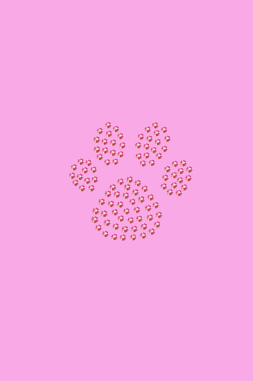 Paw (Pink Rhinestuds) - Womens T-shirt