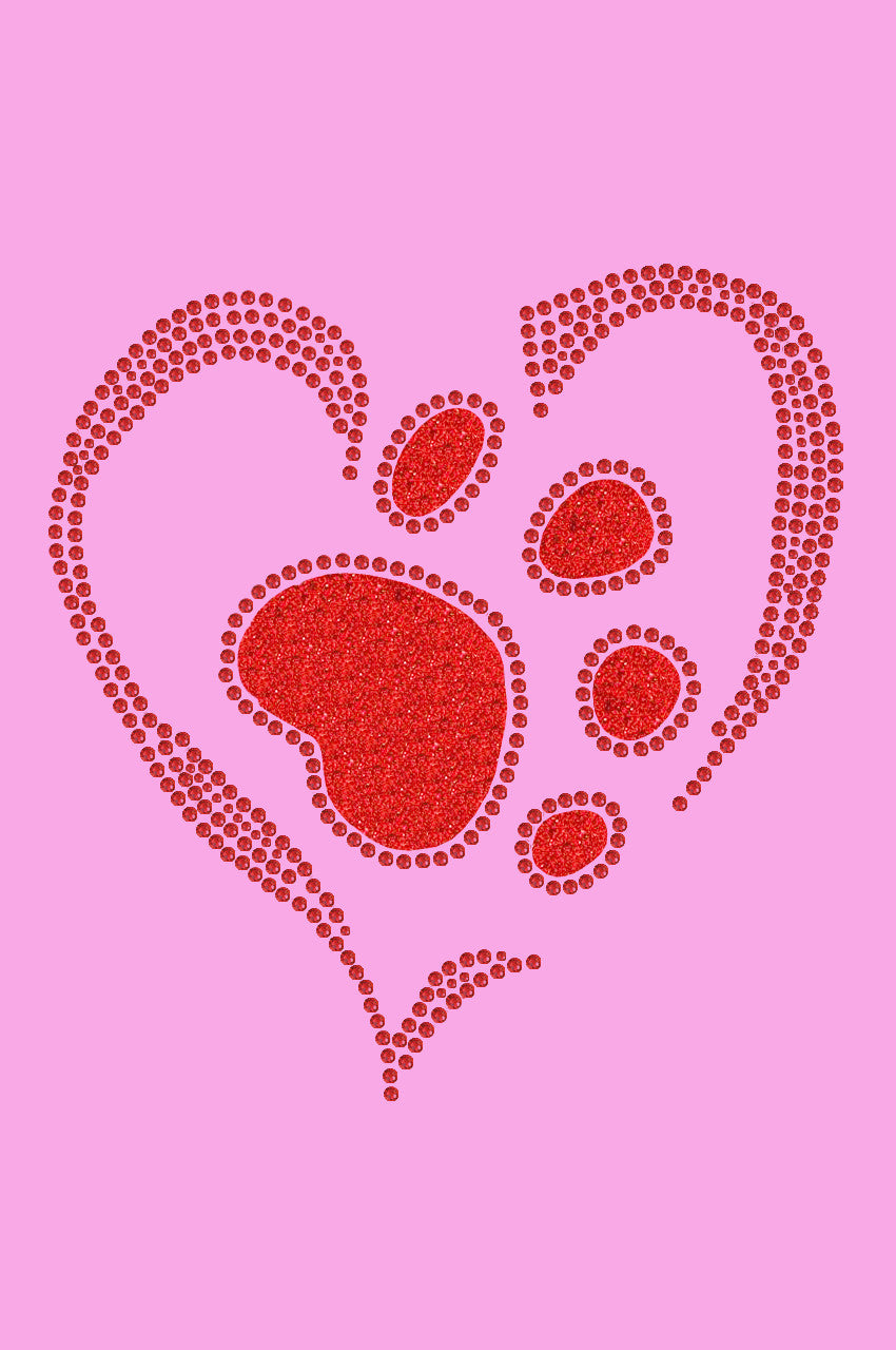 Red Paw Heart - Womens T-shirt