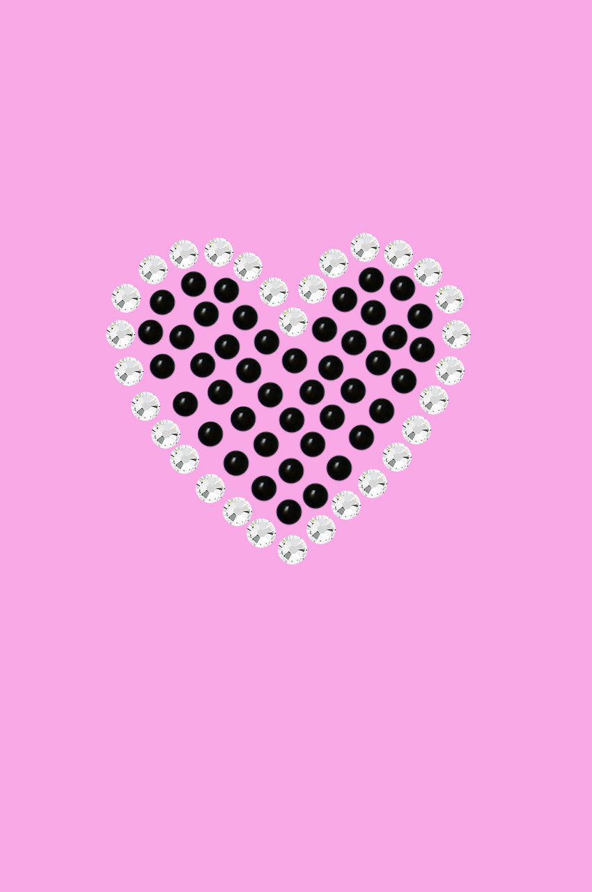 Black Rhinestone Heart - Womens T-shirt