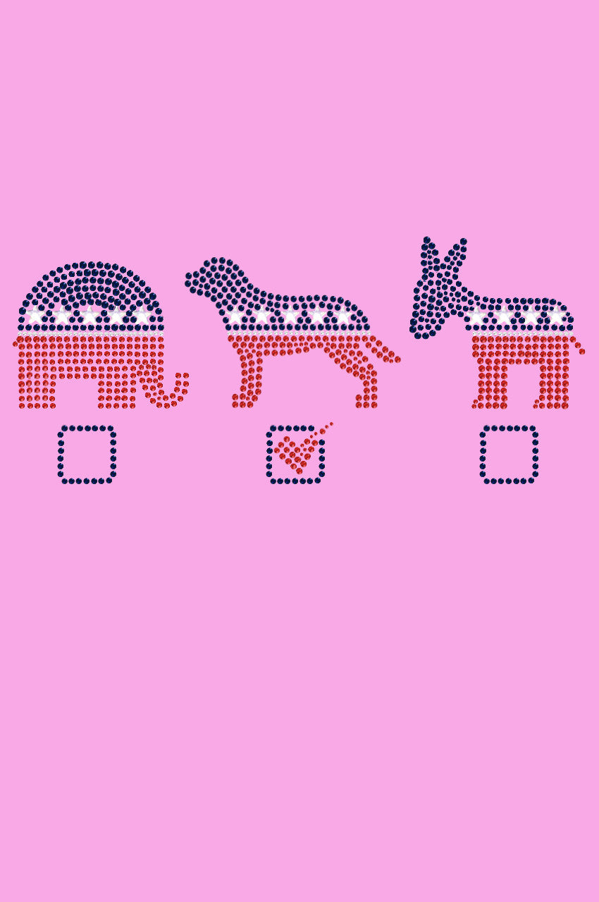 Vote Dog, Elephant, Donkey - Womens T-shirt