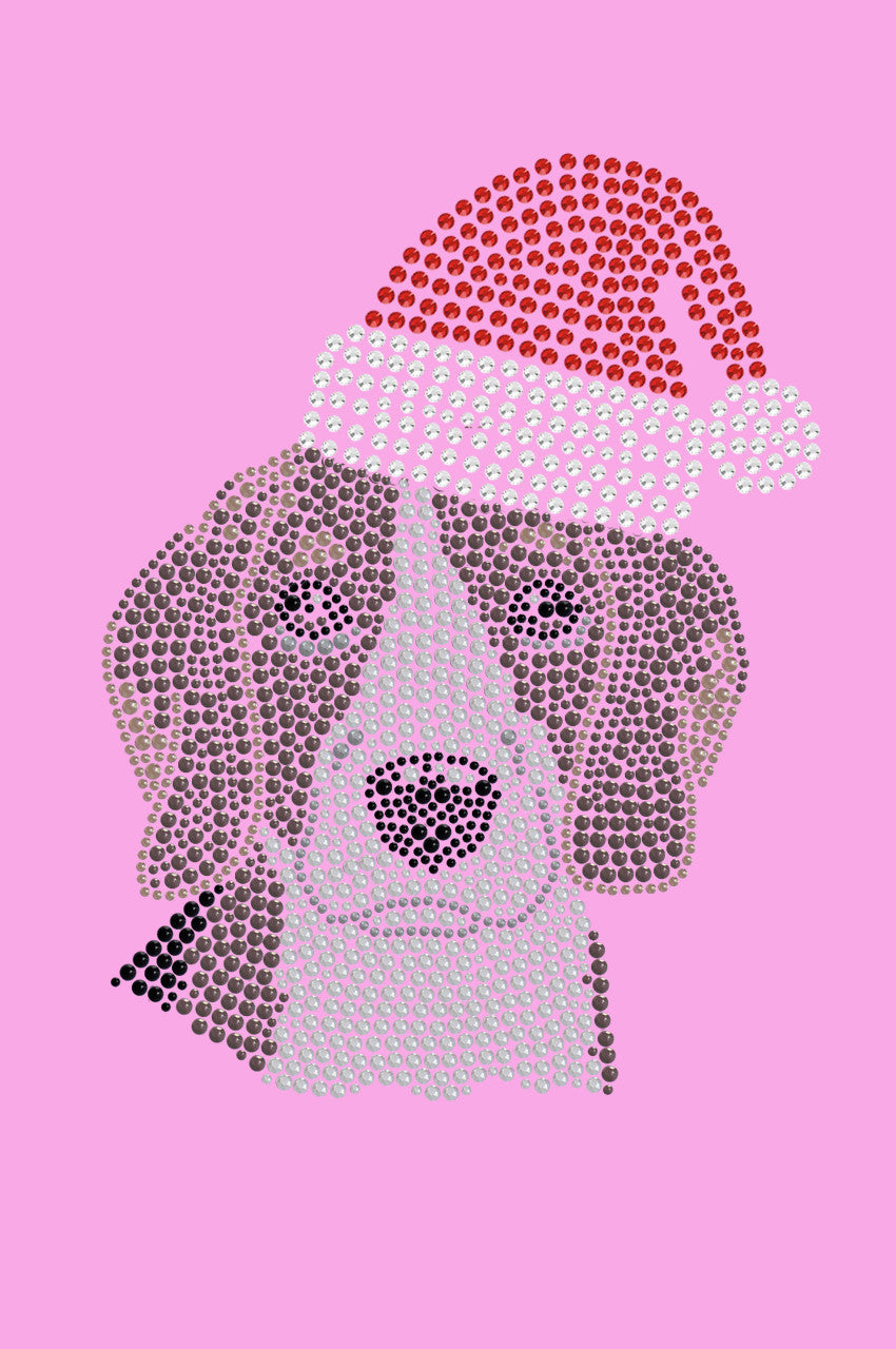 Beagle with Santa Hat - Womens Tee