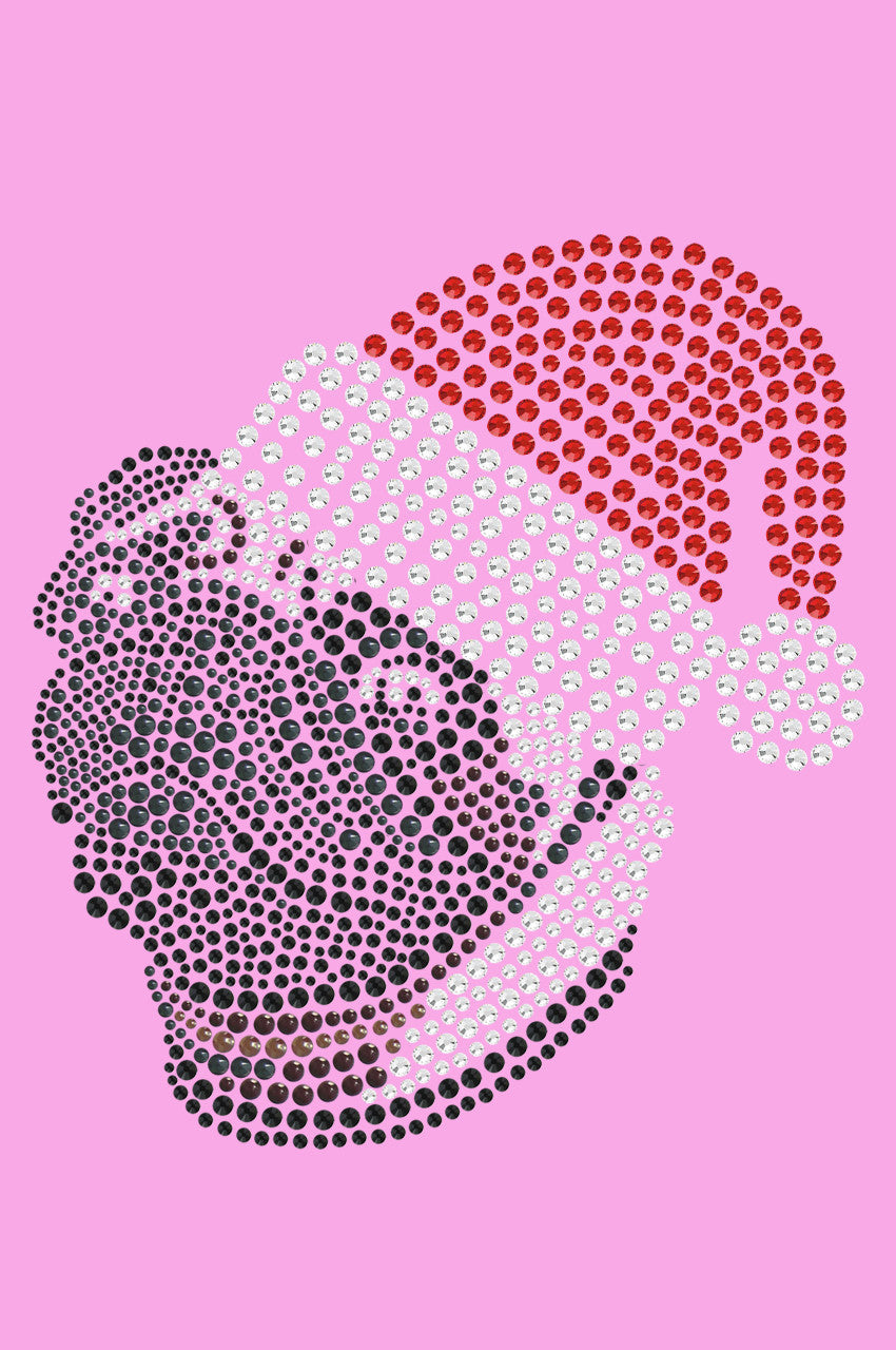 Pug with Santa Hat - Womens T-shirt