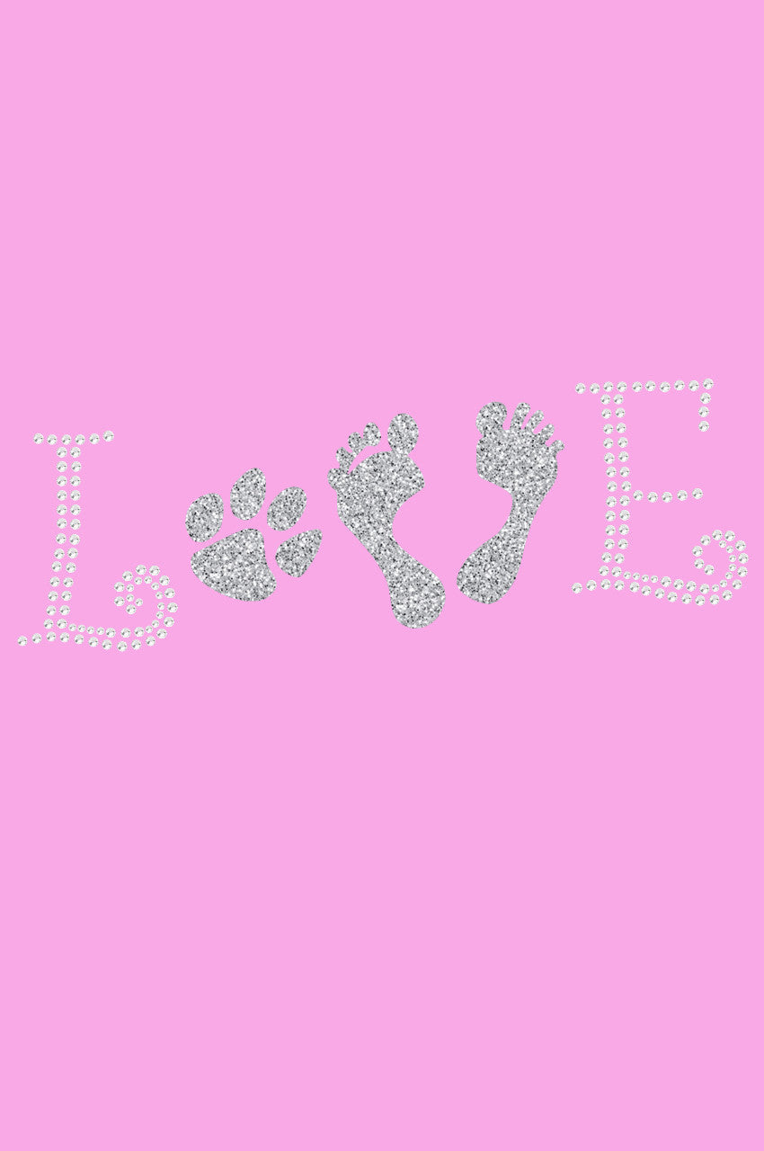 Love with Paw & Feet - Womens Tee