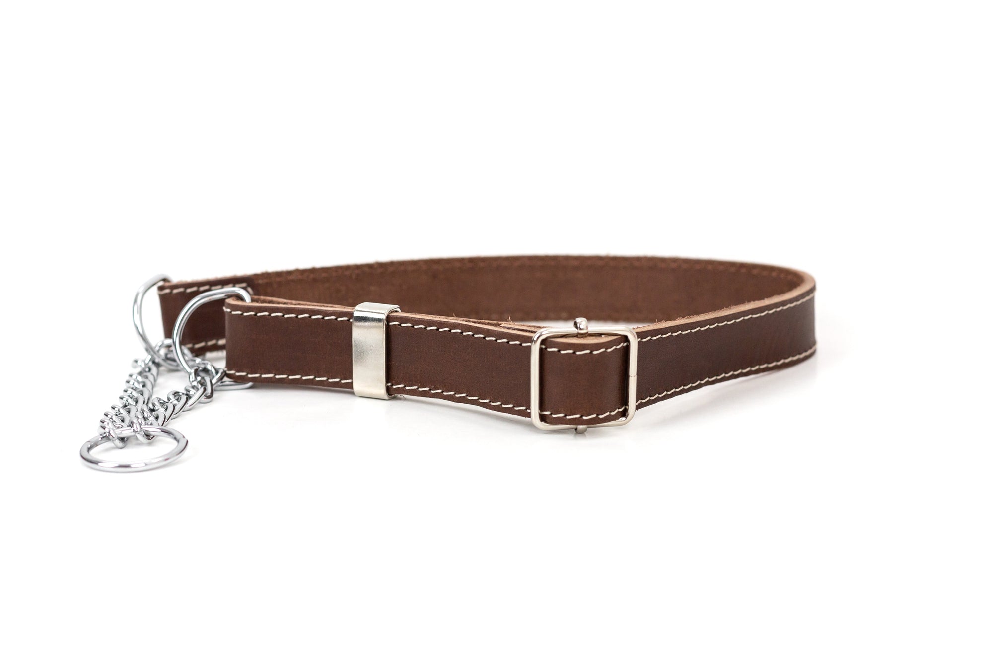 Euro-Dog Leather Martingale Dog Collar