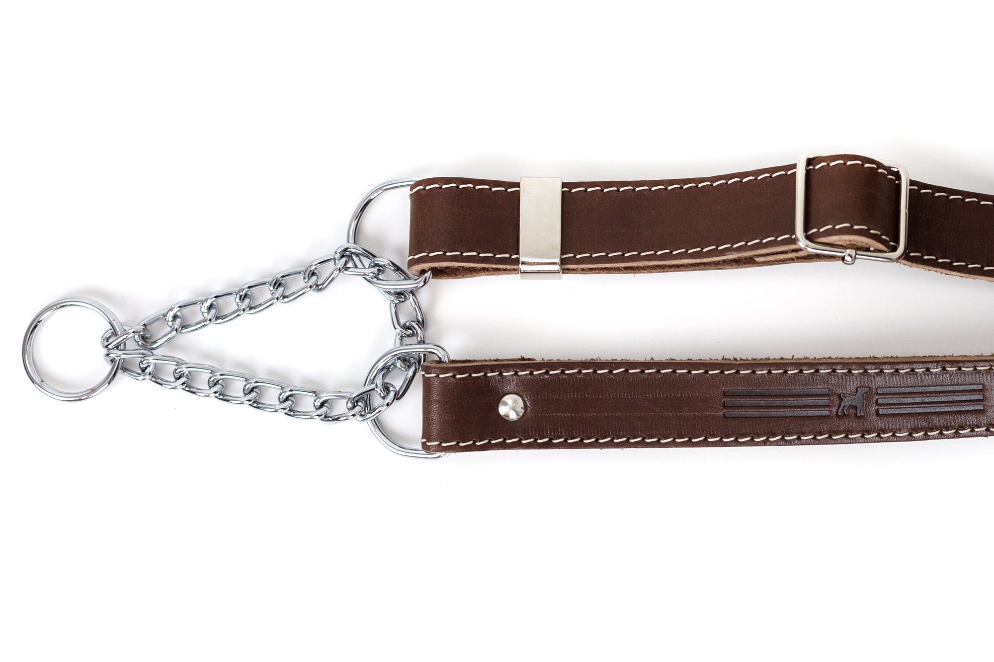 Euro-Dog Leather Martingale Dog Collar