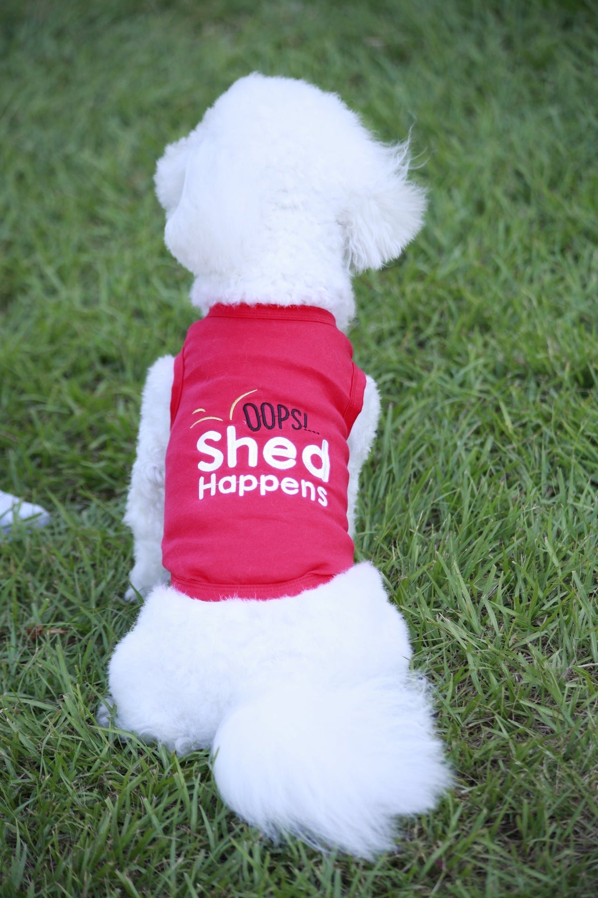 Parisian Pet Shed Happens Funny Dog T-Shirt-Red