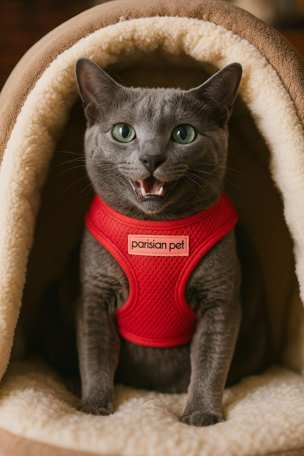 Parisian Pet Freedom Harness for Dogs & Cats  Adjustable, Comfortable Red Dog Harness, Durable Design