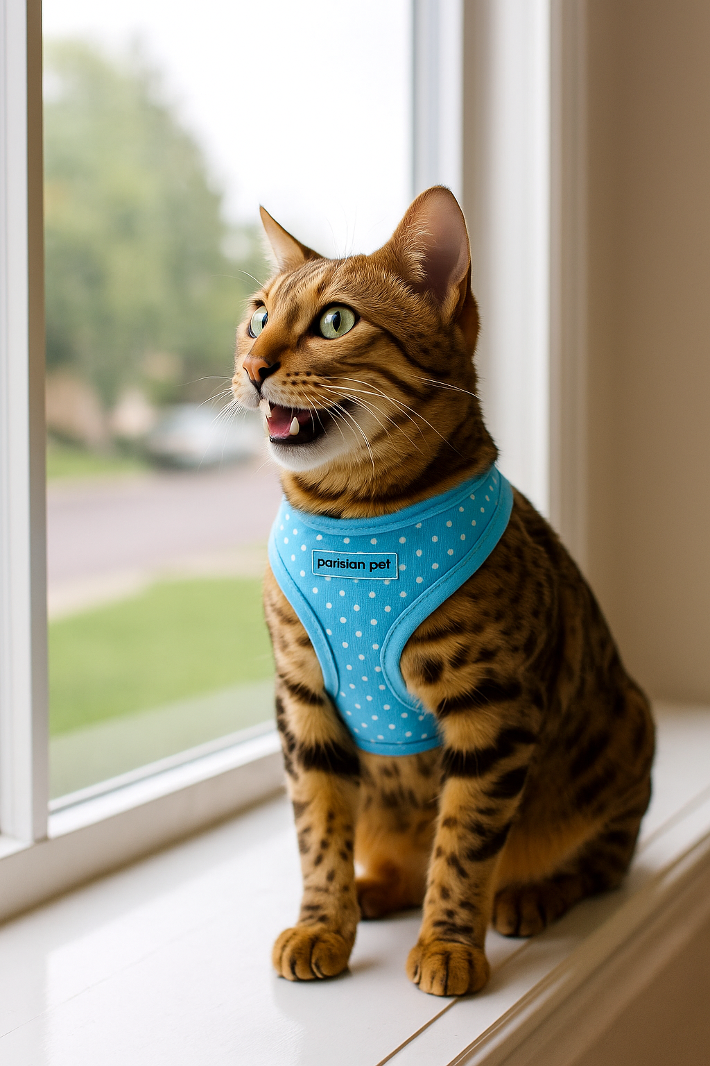 Parisian Pet Freedom Harness Polka Dot-Blue