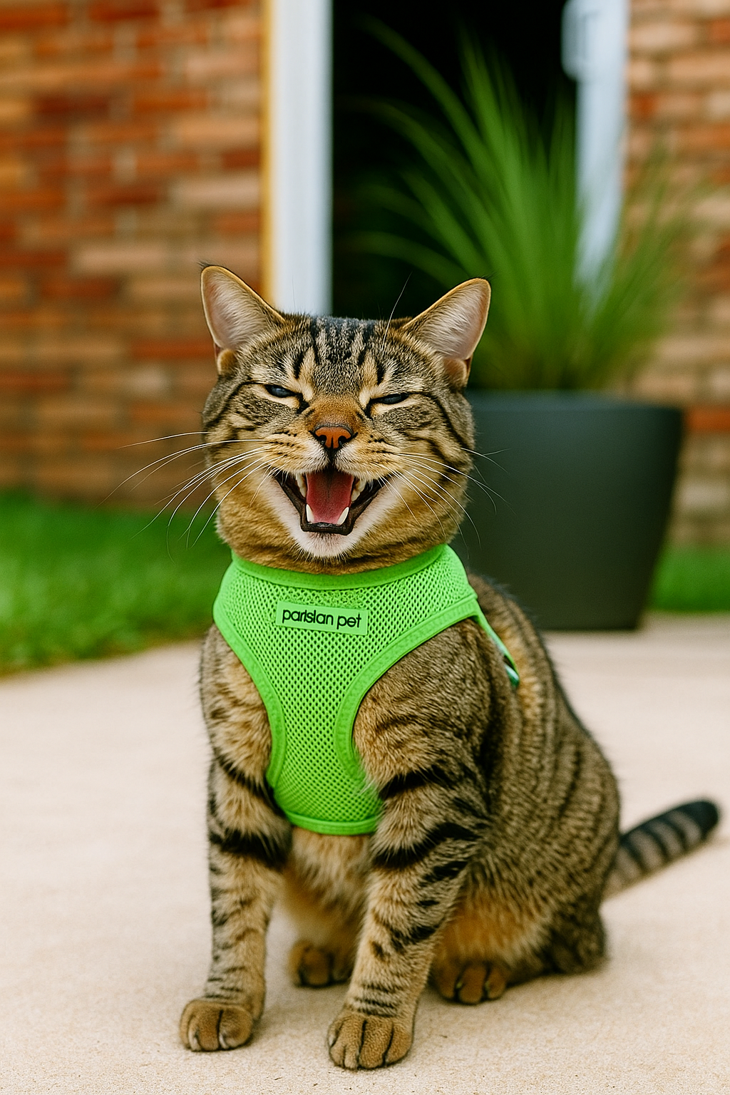 Parisian Pet Freedom Harness for Dogs & Cats  Comfortable and Durable Neon Green Pet Harness-Saint Patricks Day