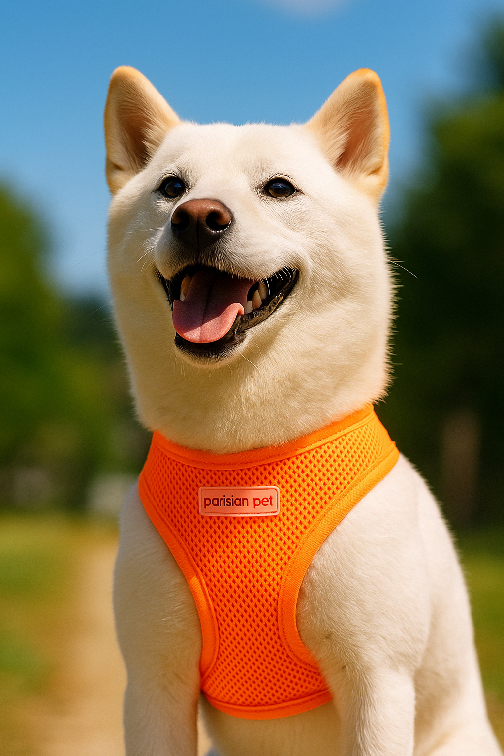 Parisian Pet Freedom Harness for Dogs & Cats  Adjustable Neon Orange Dog Harness, Comfortable Fit