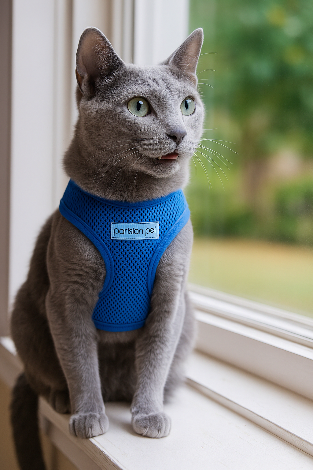 Parisian Pet Freedom Harness for Dogs & Cats  Comfortable and Durable Neon Blue Pet Harness