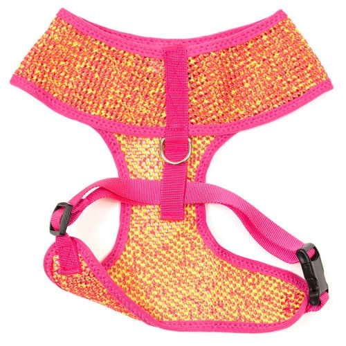 Parisian Pet Sport Net Harness for Dogs & Cats  Comfortable & Adjustable Pet Apparel, Pink Yellow