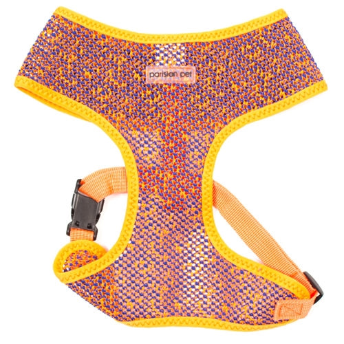 Parisian Pet Sport Net Harness for Dogs & Cats – Comfortable & Adjustable Mesh Harness, Orange & Blue