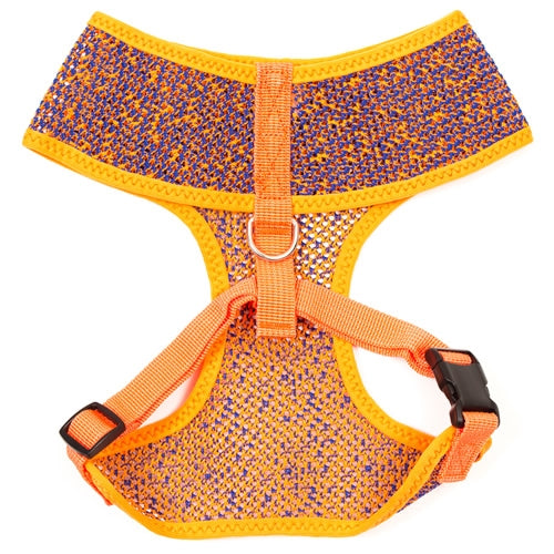 Parisian Pet Sport Net Harness for Dogs & Cats  Comfortable & Adjustable Mesh Harness, Orange & Blue