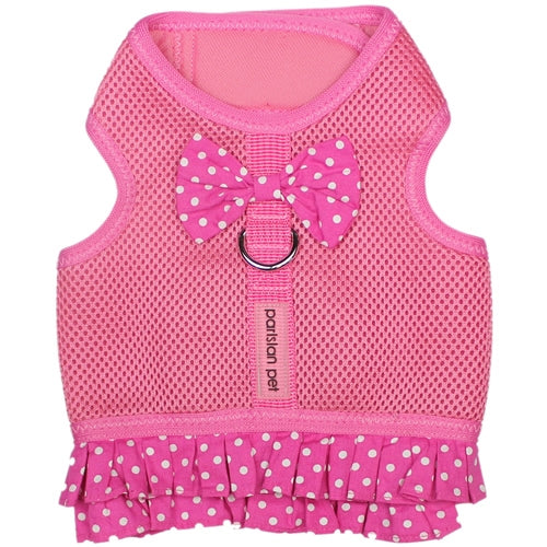 Parisian Pet Polka Dot Harness Dress for Dogs & Cats  Fashionable Pet Dress with Adjustable Harness, Comfortable Fit, Pink