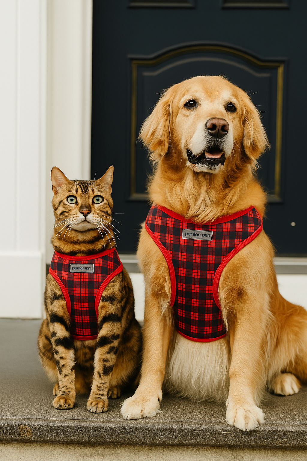 Parisian Pet Freedom Harness Scottish-Red & Blue