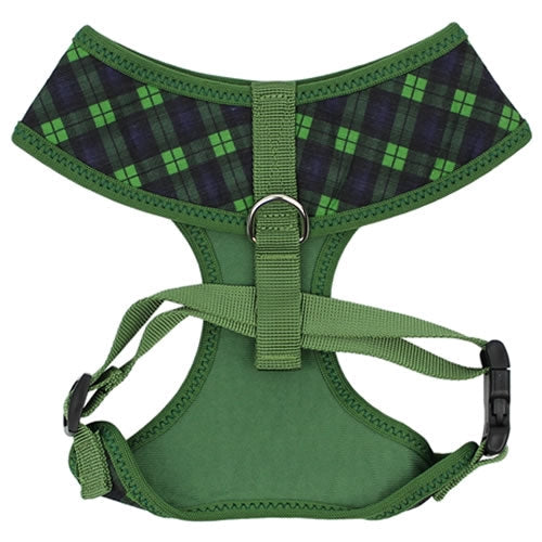 Parisian Pet Freedom Harness Scottish for Dogs & Cats  Comfortable Adjustable Plaid Dog Harness, Durable Design, Green & Blue
