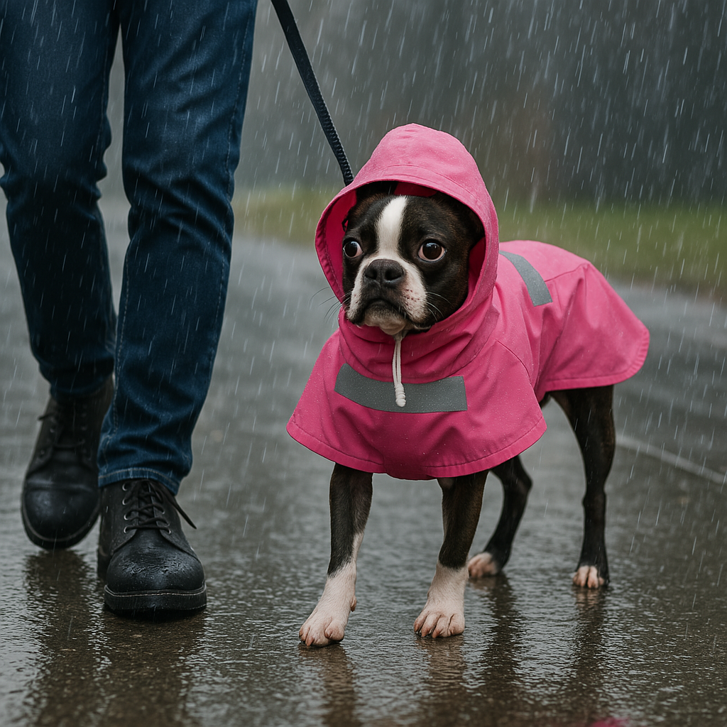 Parisian Pet Pink Raincoat for Dogs & Cats, Waterproof Dog Raincoat, Designer Pet Coat, Pink