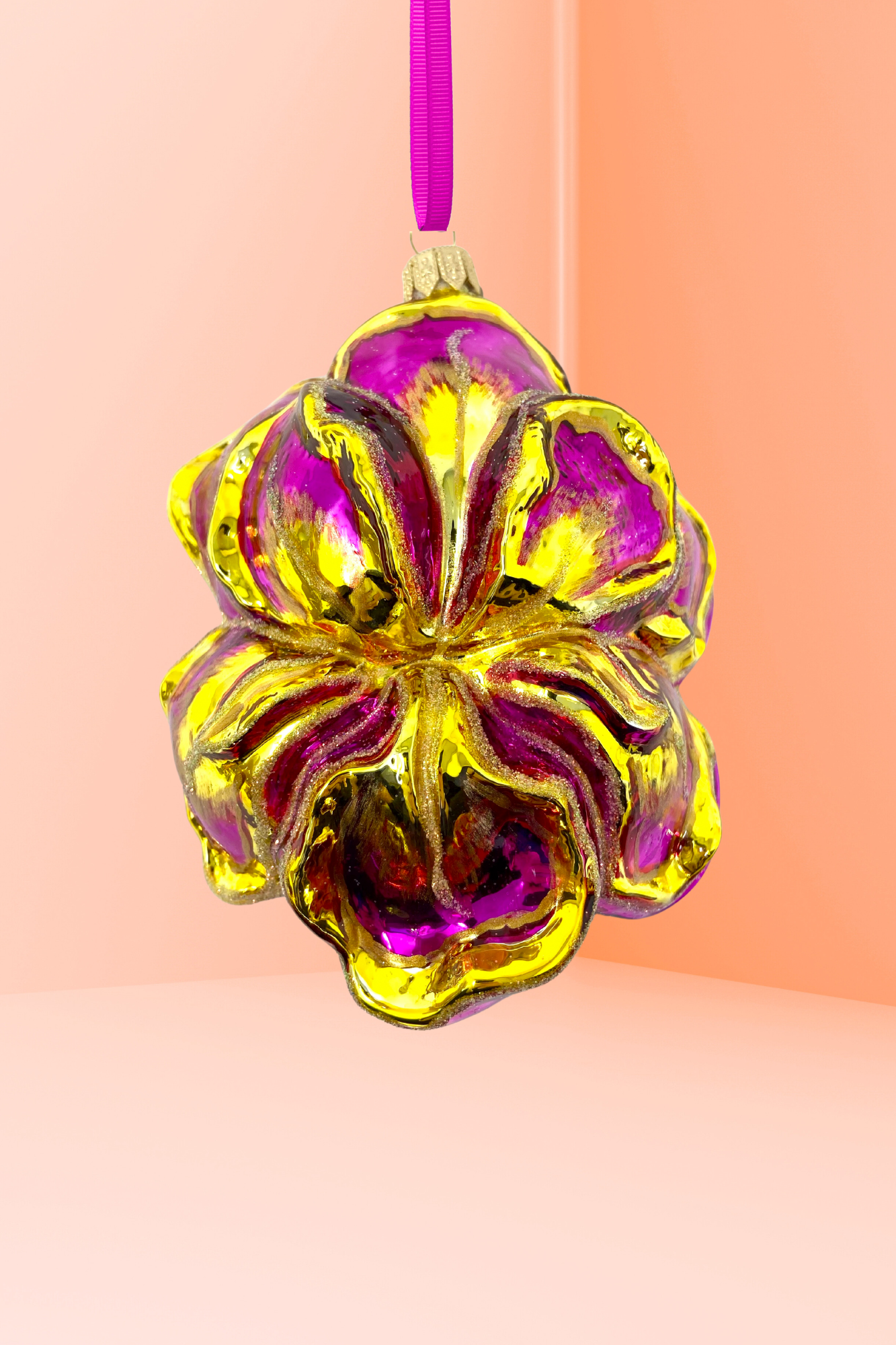 Mornings Crown Iris Polish Glass Ornament