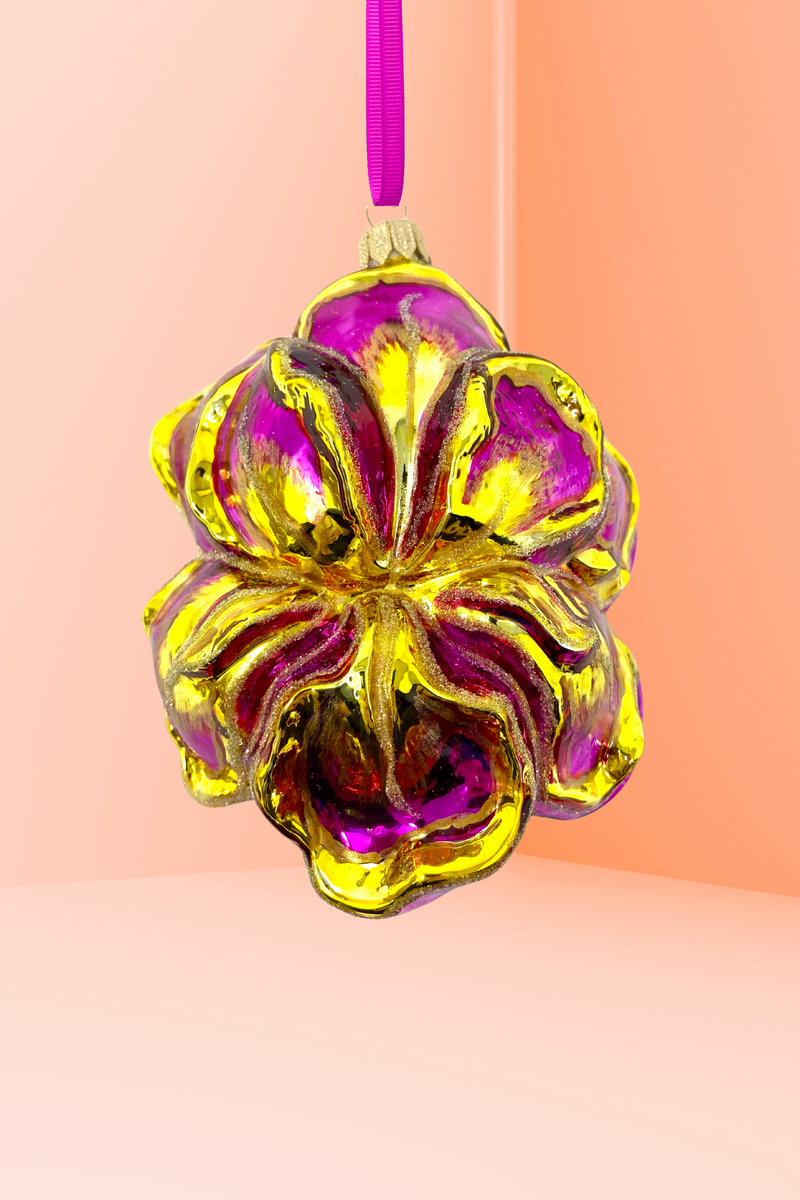 Mornings Crown Iris Polish Glass Ornament