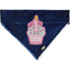Pink First Birthday Denim Bandana