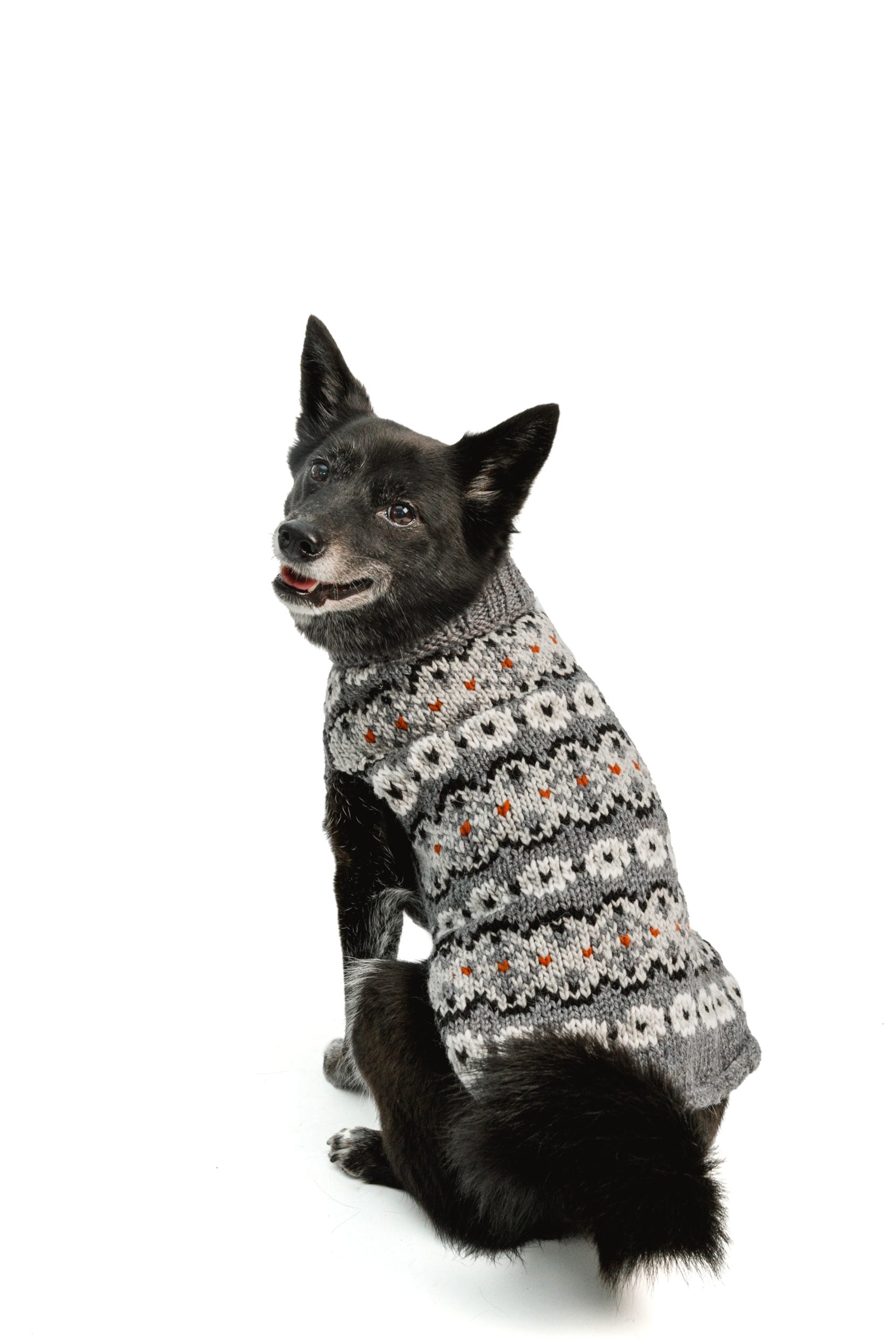 Alpaca Silver Fair Isle Dog Sweater