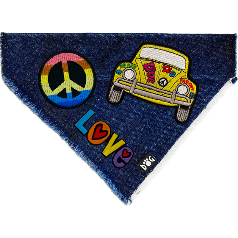 Peace & Love VW Denim Bandana