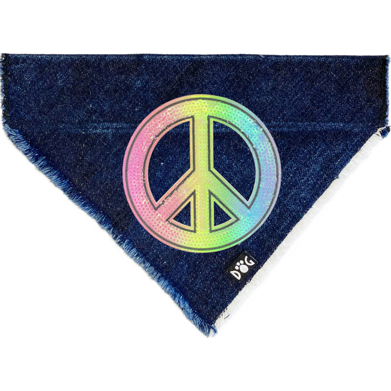 Glitter Peace Denim Bandana