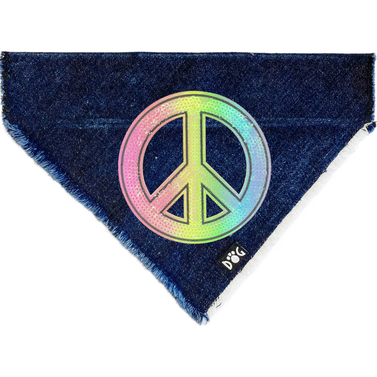 Glitter Peace Denim Bandana