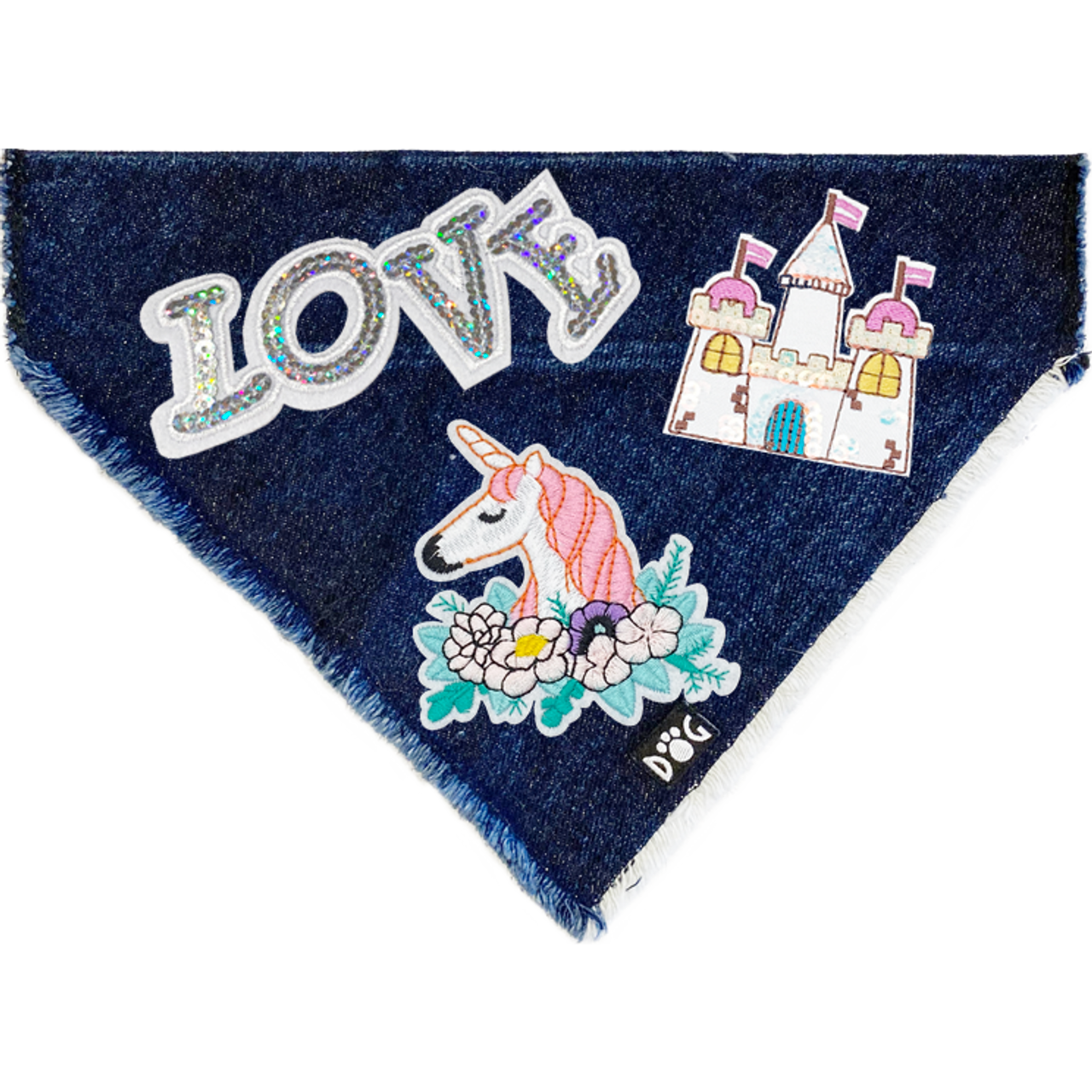 Love, Hearts & Rose Denim Bandana