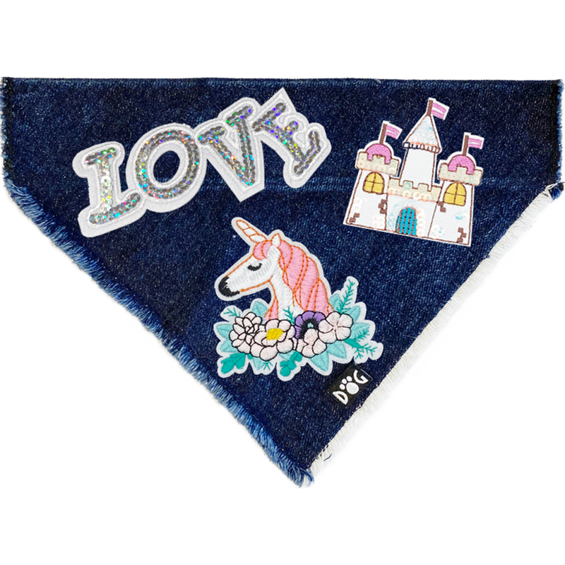 Love, Hearts & Rose Denim Bandana