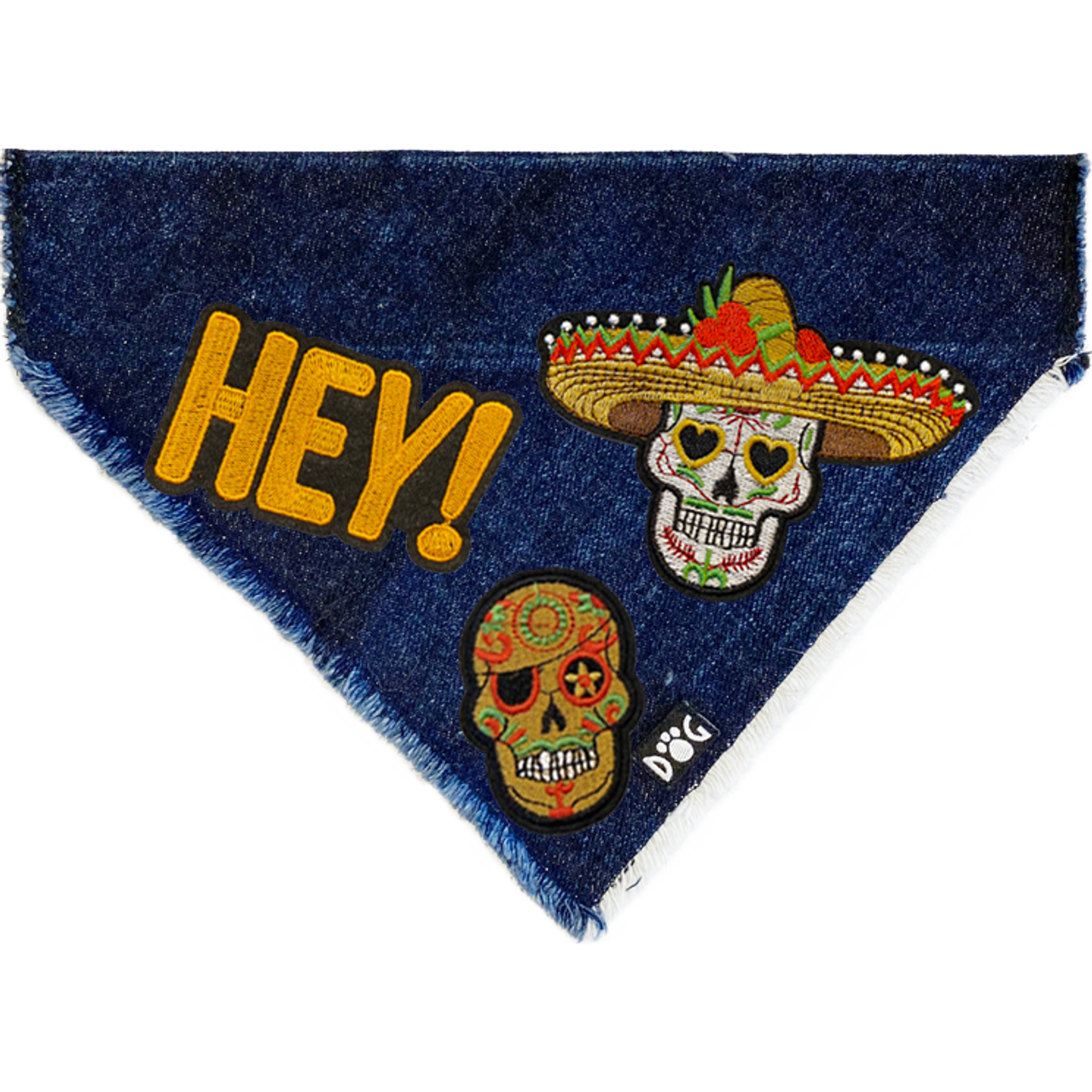 Hey Skulls Denim Bandana