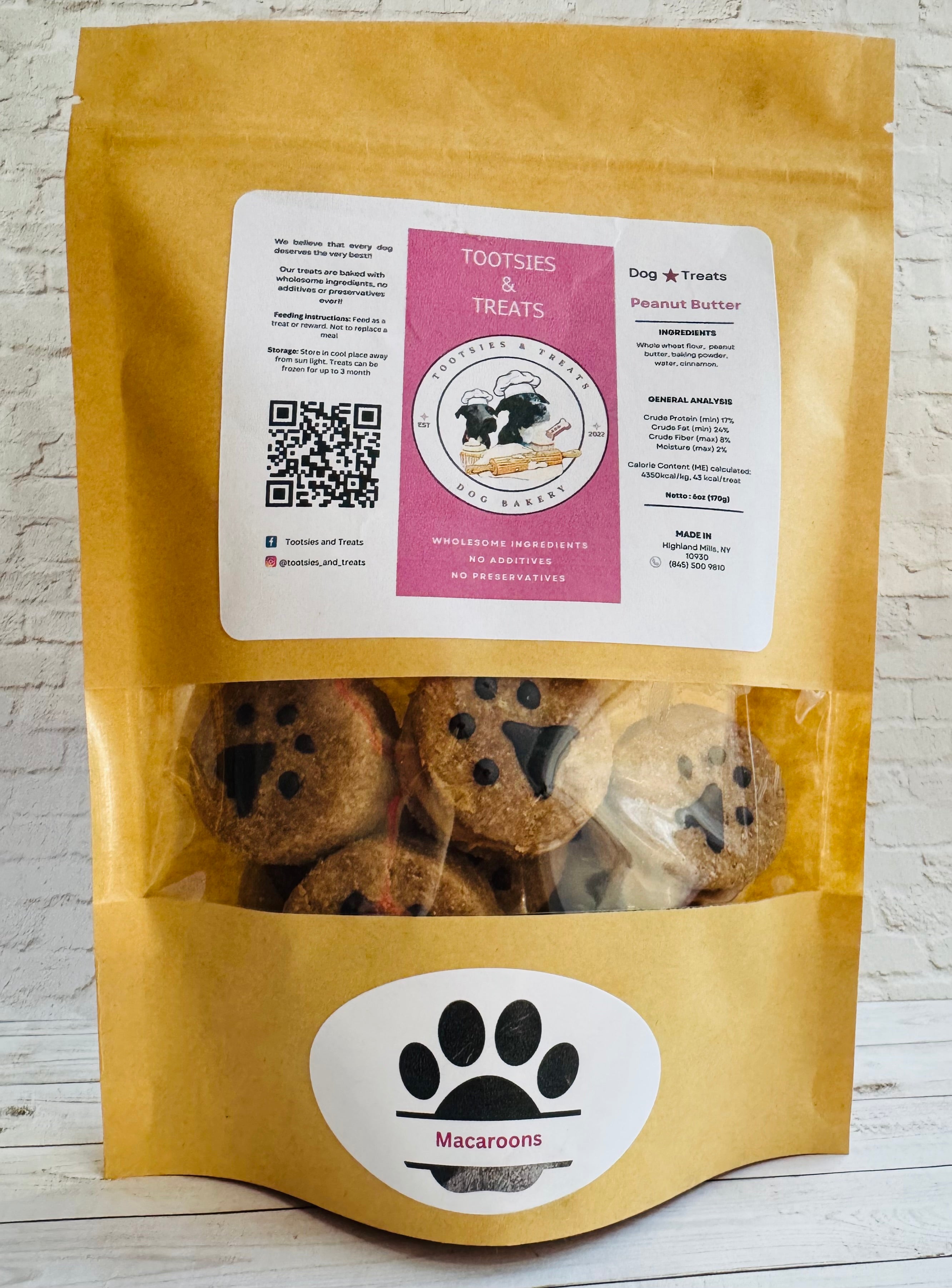 Tootsies & Treats Peanut Butter Macaroons (6oz) - HT Animal Supply