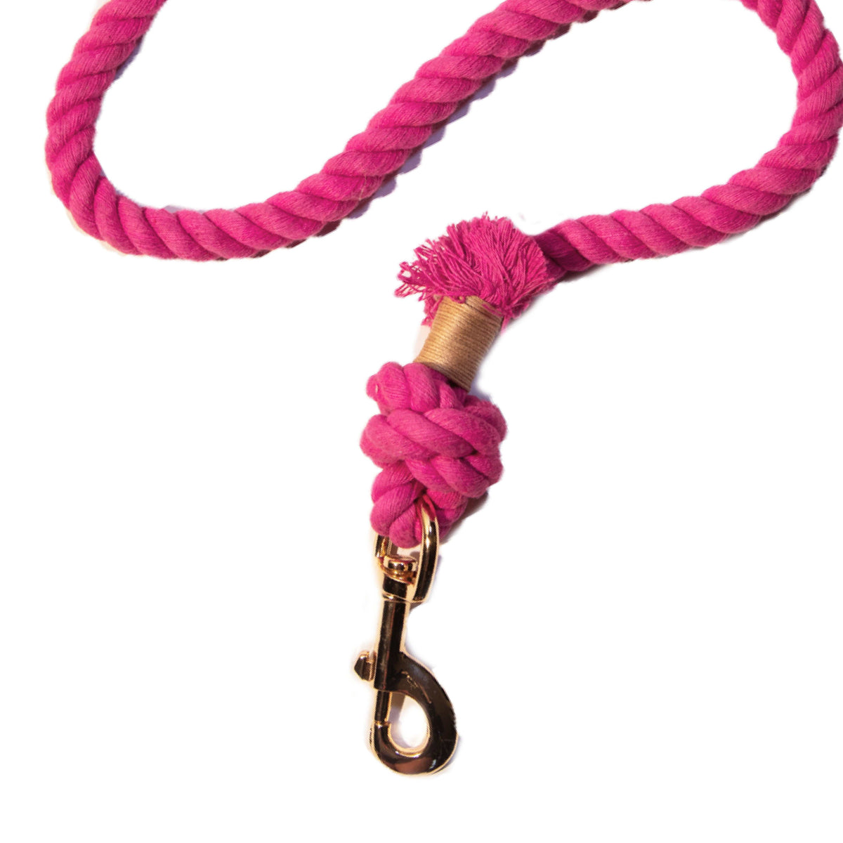 Glow Pups: Bright Pink Boho Chic Cotton Rope Dog Leash