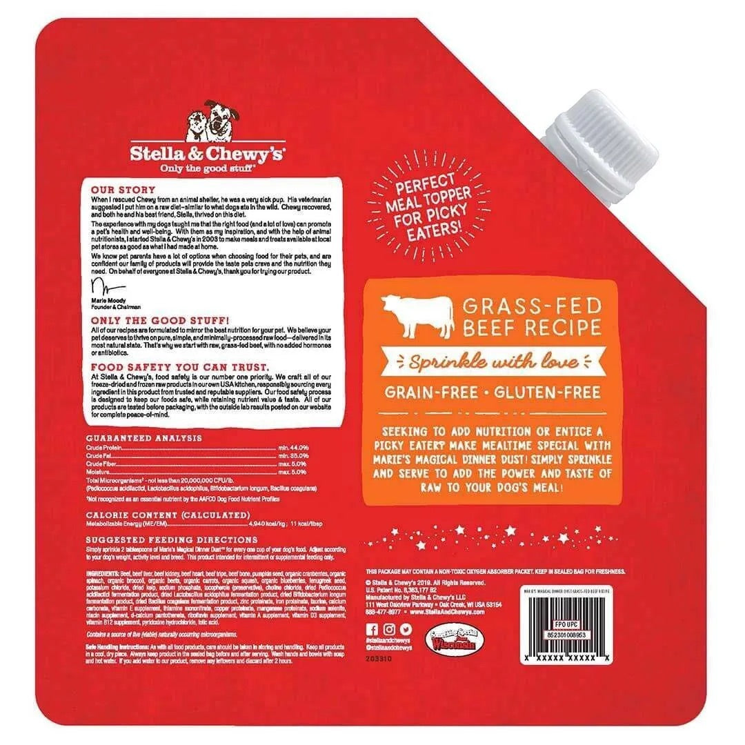 Stella & Chewys Freeze Dried Magical Dinner Dust Beef Dog Food (7oz)