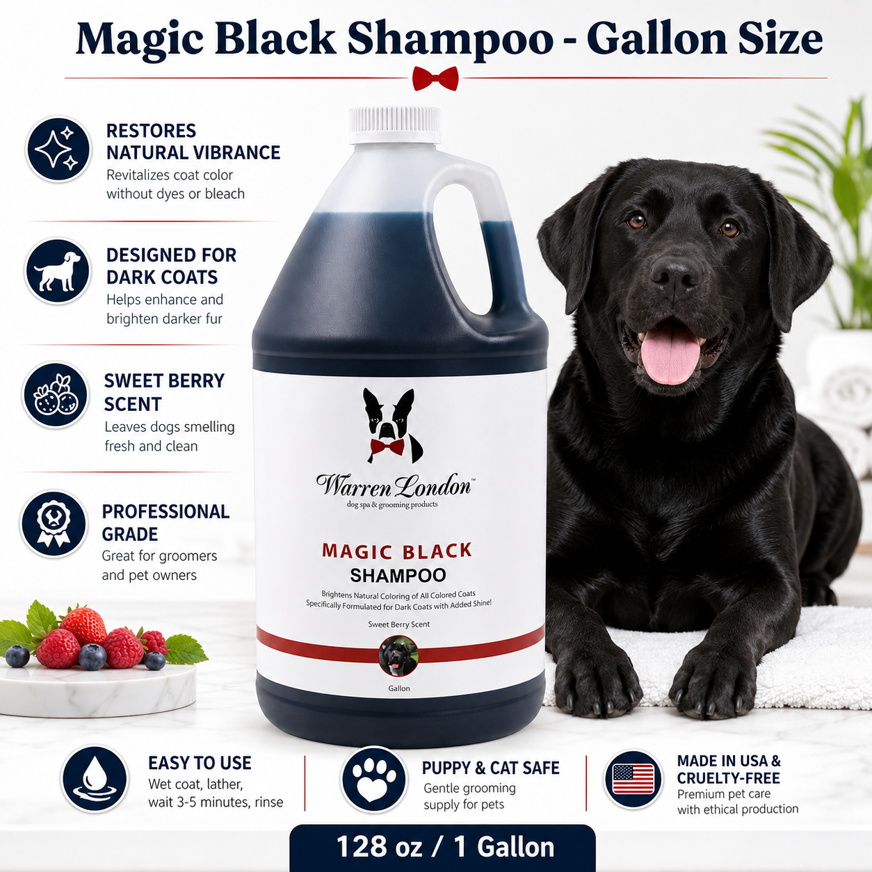 Magic Black Brightening Dog Shampoo - Professional Size | HT Animal Supply