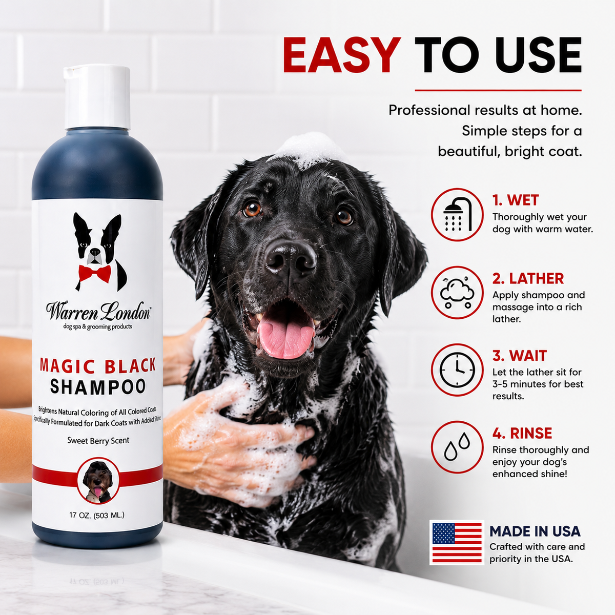 Magic Black Brightening Dog Shampoo - Professional Size | HT Animal Supply