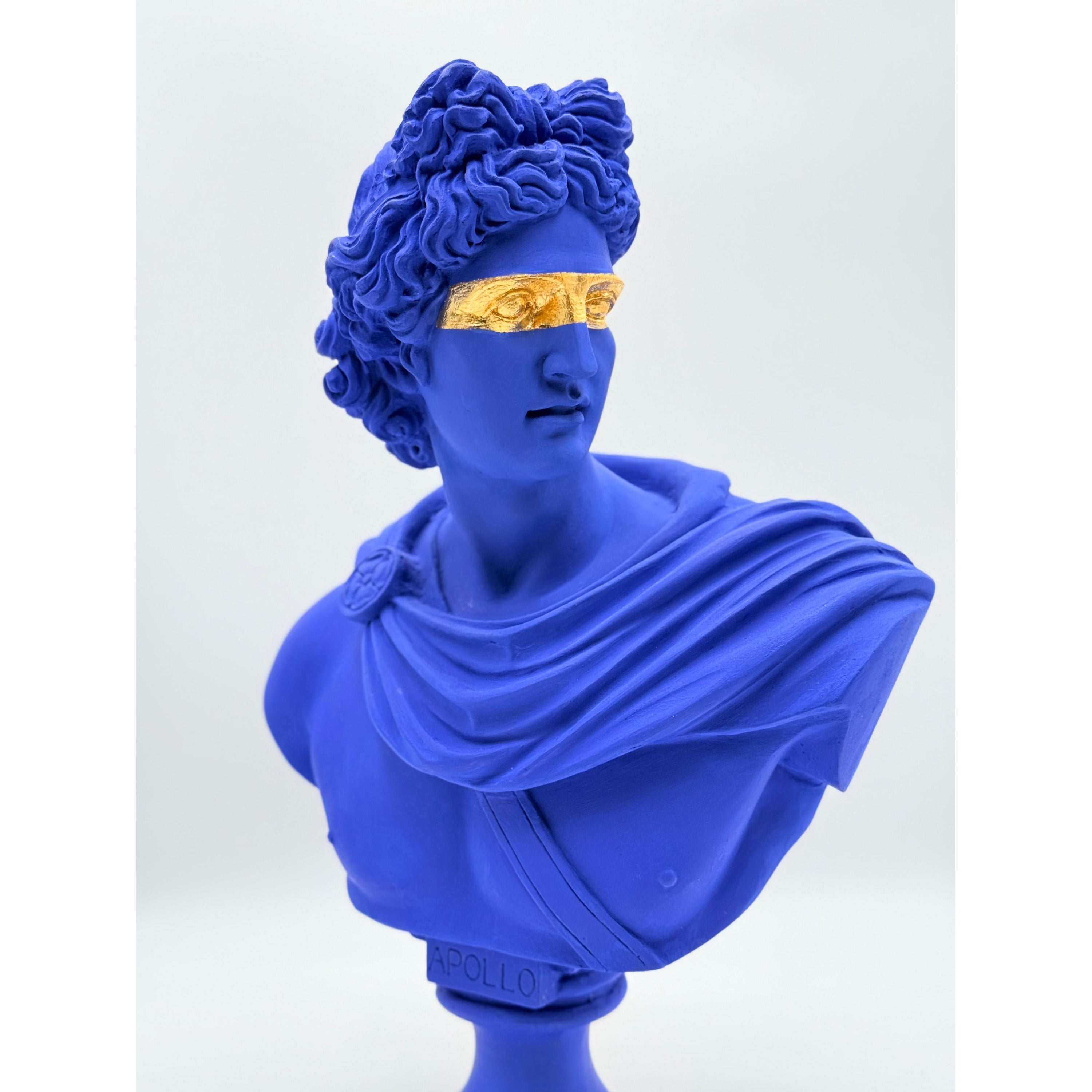 Marine Blue Apollo Sculpture Blue; Red Chrome Decor Sculpture image 3 - HT Animal Supply