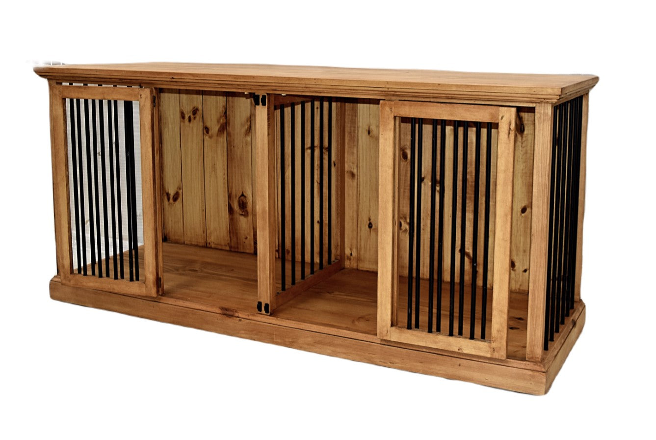Traditional Medium Dog Rustic Wood Kennel - HT Animal Supply