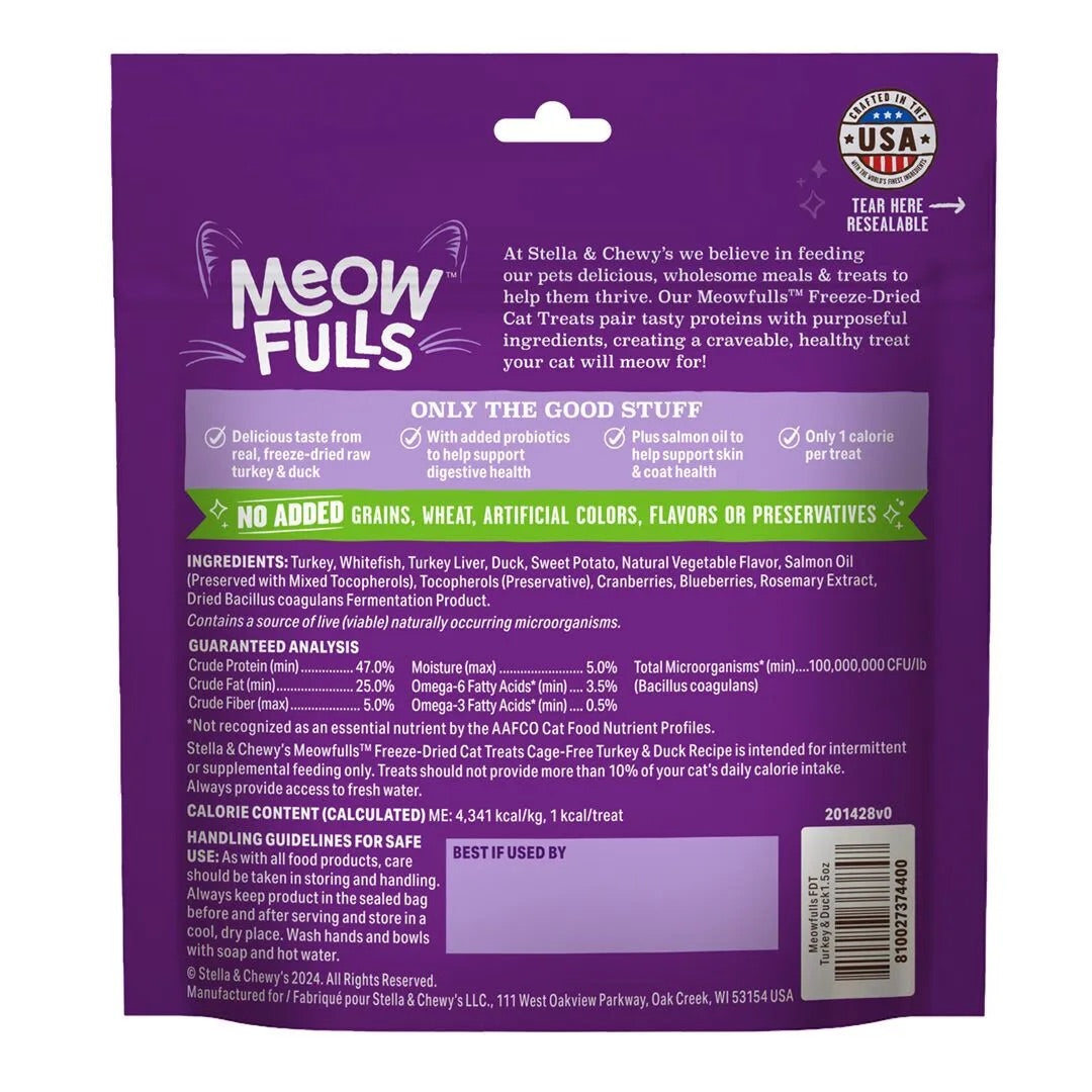 Stella & Chewys Freeze Dried Turkey & Duck Cat Treat (1.5oz)